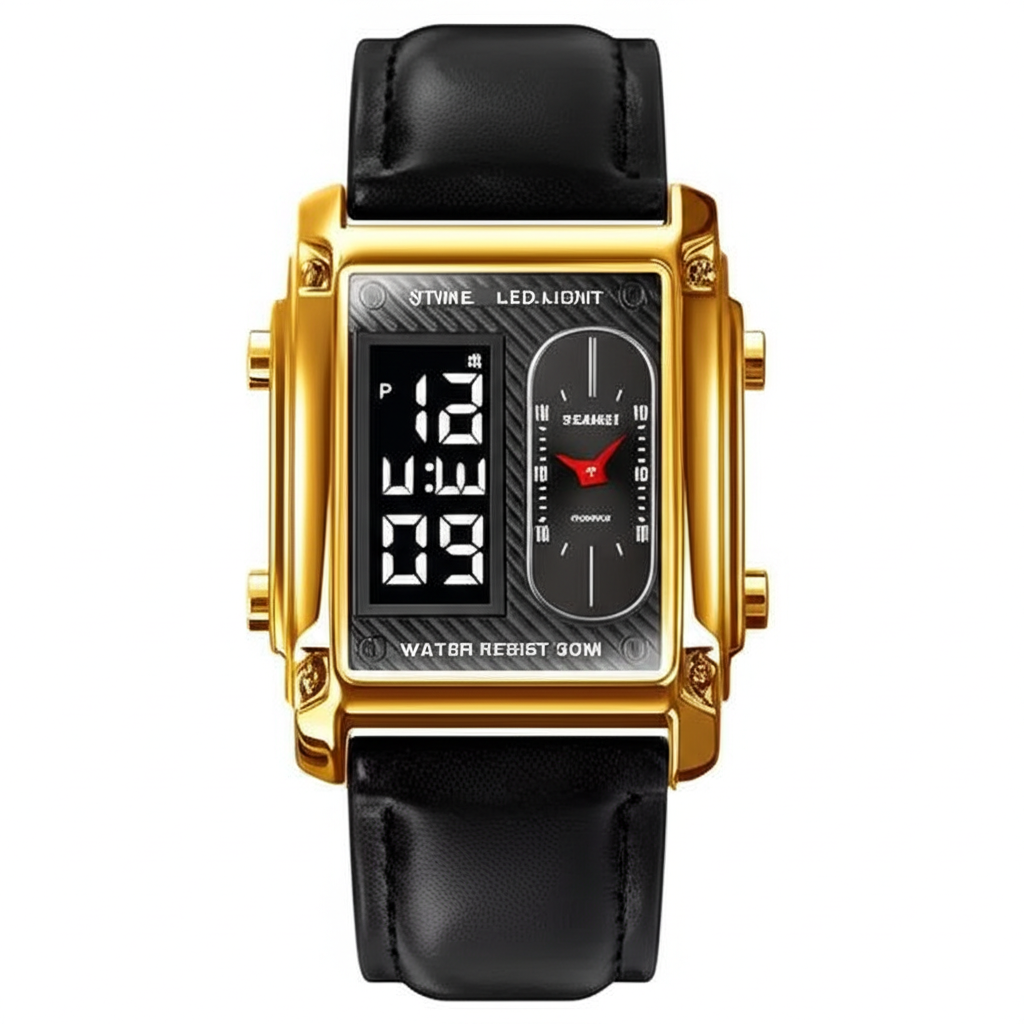 Original Skmei 1868 Men's Luxury Dual Display Watch – Stylish Digital & Analog Timepiece for Boys and Men