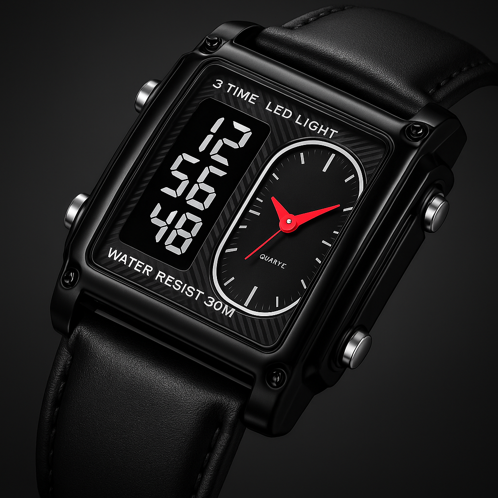 Original Skmei 1868 Men's Luxury Dual Display Watch – Stylish Digital & Analog Timepiece for Boys and Men